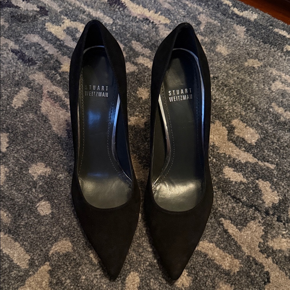 Stuart Weitzman black suede heel pumps size 8